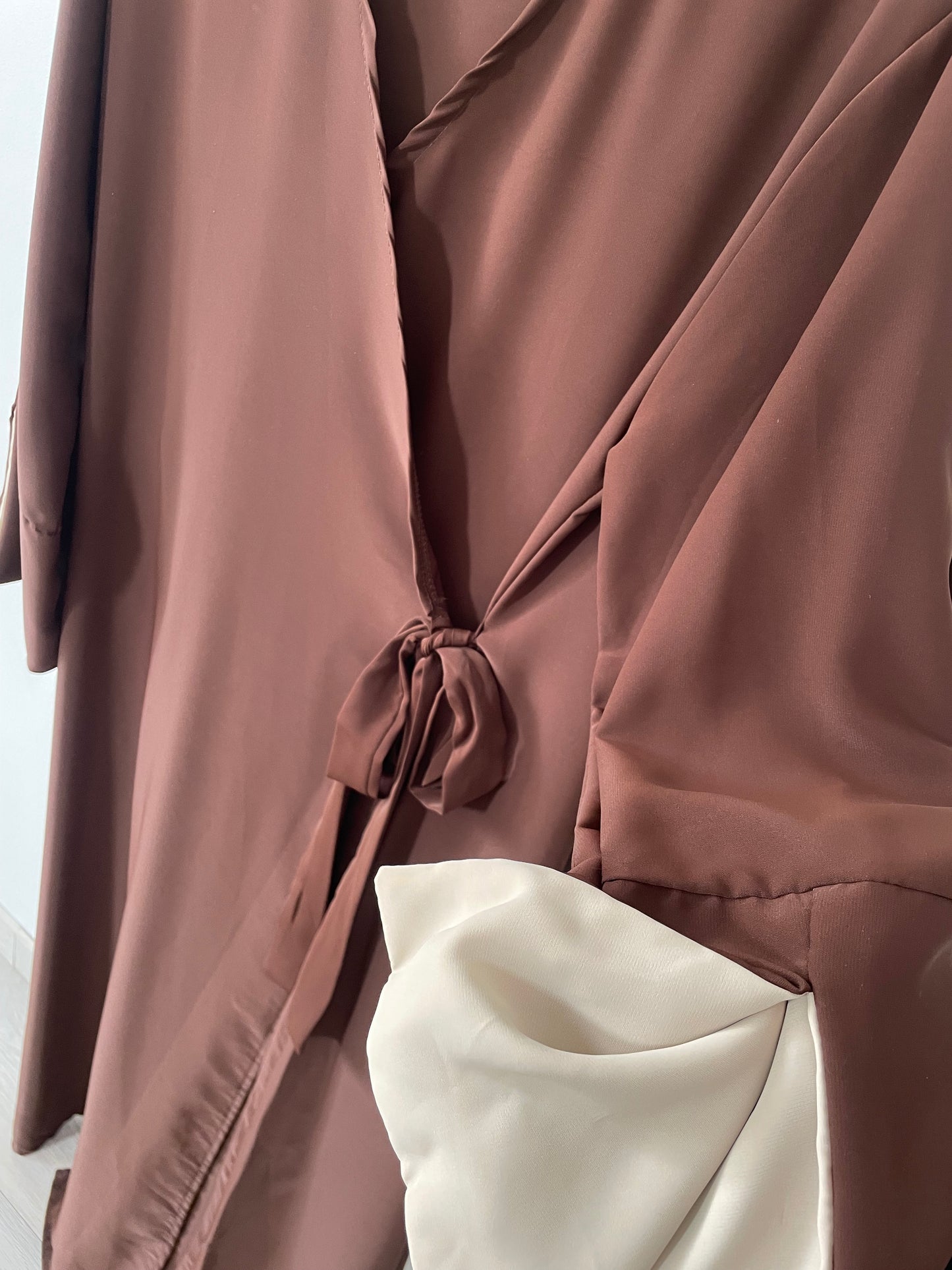 Abaya cache cœur - Marron