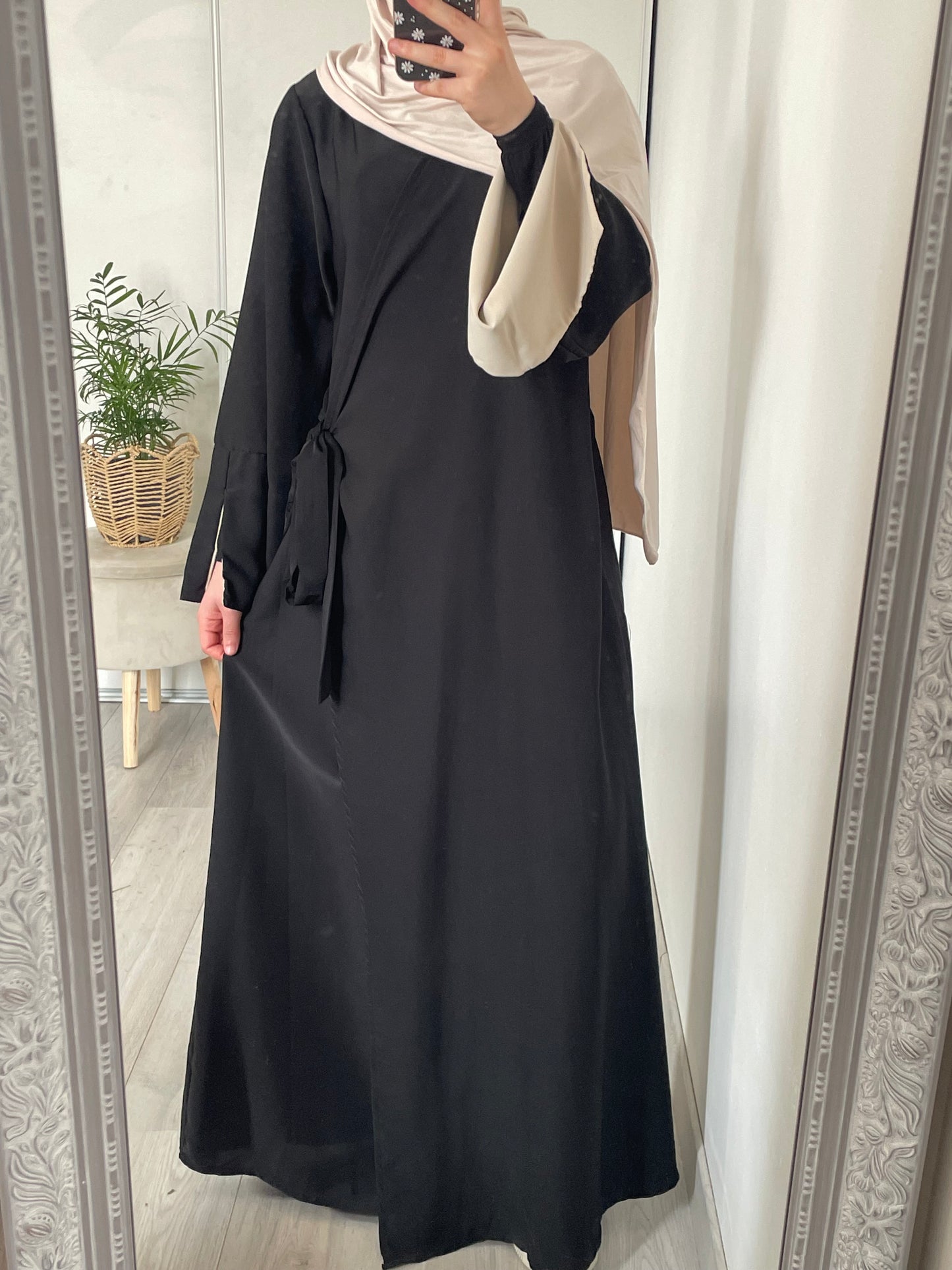 Abaya cache coeur - Noir