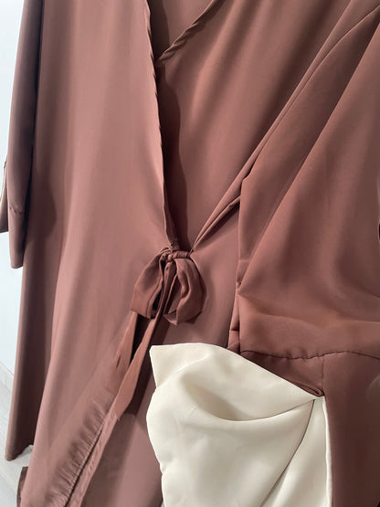 Abaya cache cœur - Marron