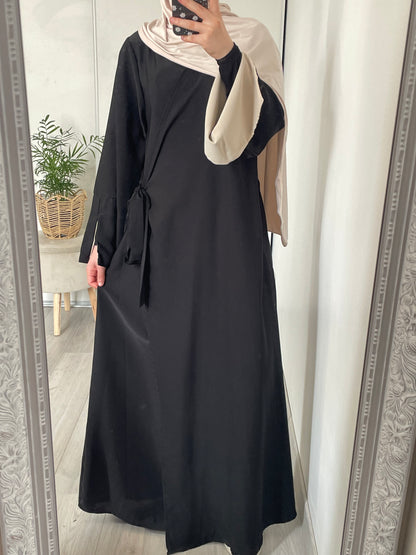 Abaya cache coeur - Noir