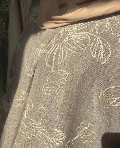 Robe brodée - Taupe